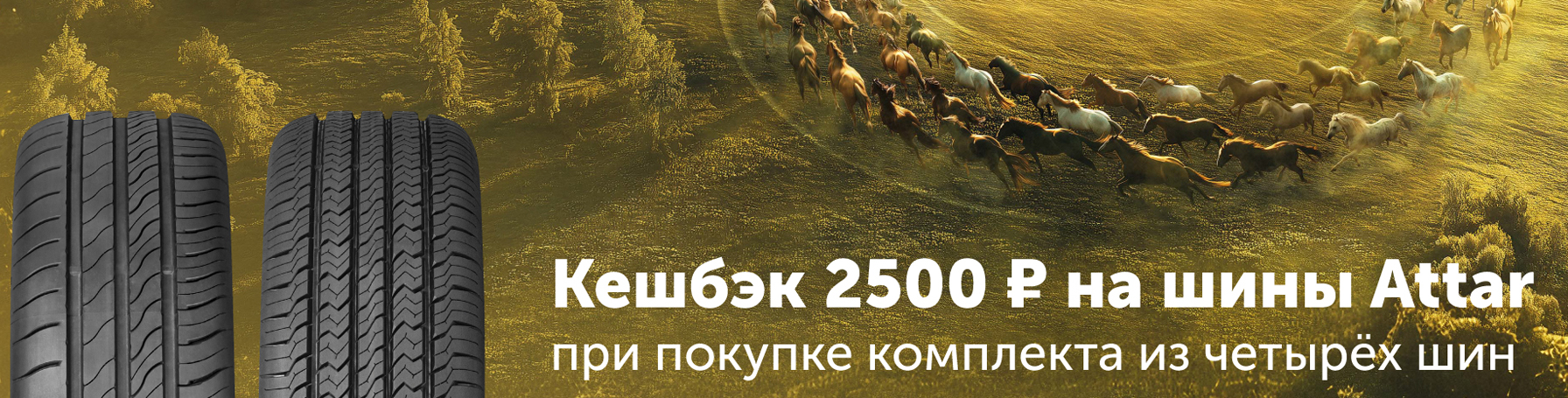 Кэшбэк Attar за покупку комплекта шин.